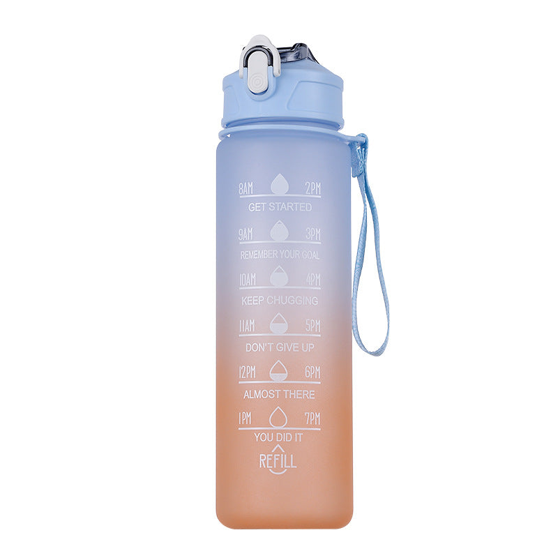 Large Capacity Sports Plastic Scale Water Bottle Portable Sports Bottle Portable Drinking Cup With Straw