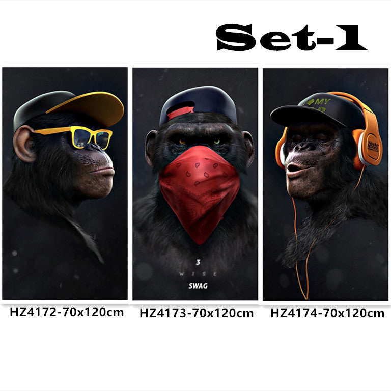 Monkey headset animal canvas