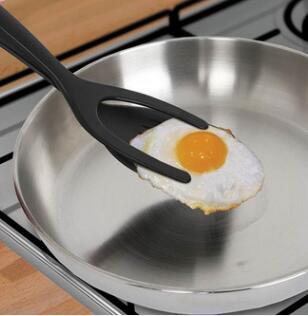 2-in-1 Grip & Flip Egg Spatula Tongs- Fried Egg, French Toast Omelet