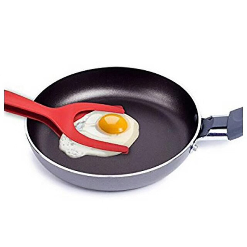 2-in-1 Grip & Flip Egg Spatula Tongs- Fried Egg, French Toast Omelet