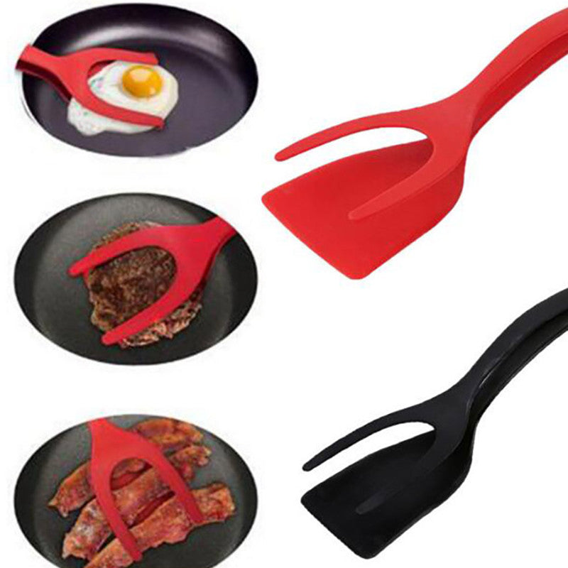 2-in-1 Grip & Flip Egg Spatula Tongs- Fried Egg, French Toast Omelet