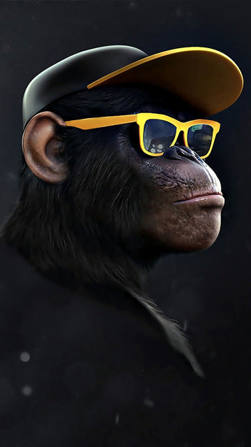 Monkey headset animal canvas