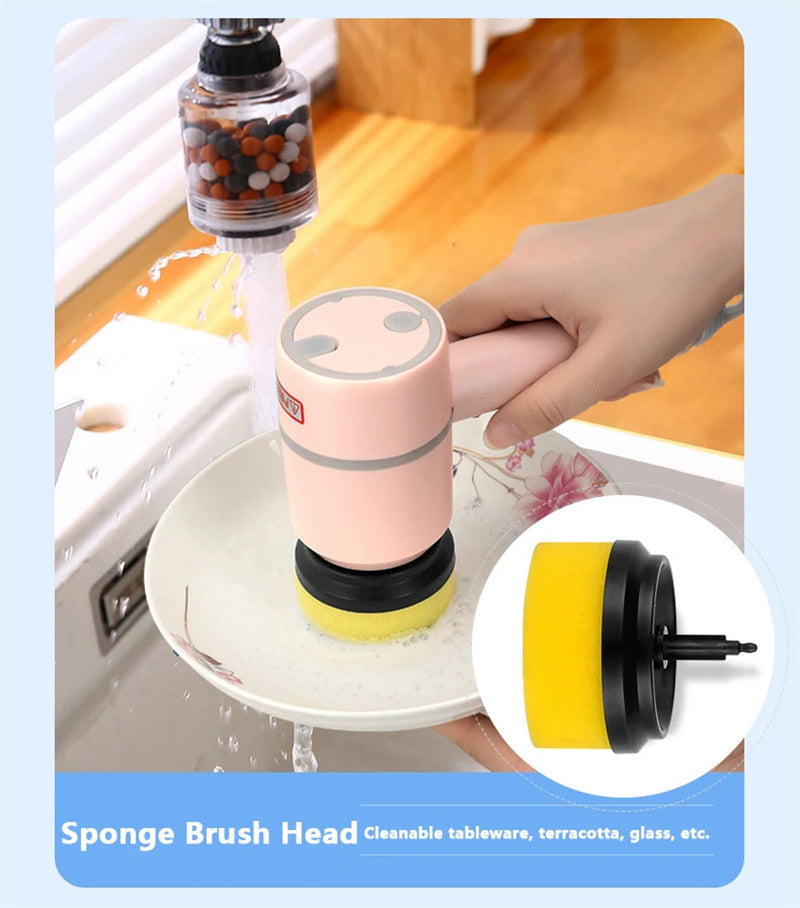 Electric Cleaning Brush Dishwashing Brush Automatic Wireless USB Rechargeable Professional Kitchen Bathtub Tile Cleaning Brushes