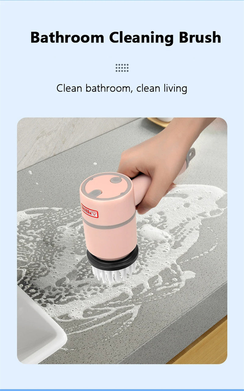 Electric Cleaning Brush Dishwashing Brush Automatic Wireless USB Rechargeable Professional Kitchen Bathtub Tile Cleaning Brushes