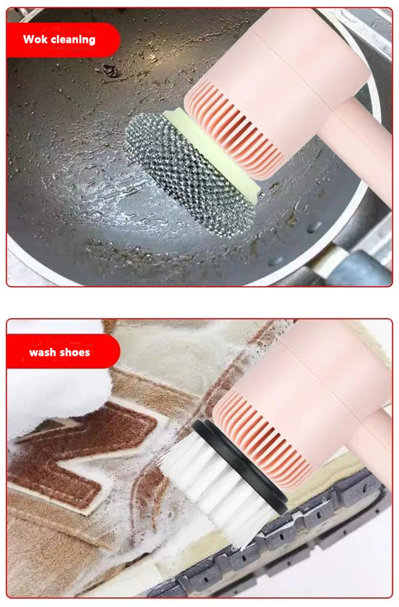 Electric Cleaning Brush Dishwashing Brush Automatic Wireless USB Rechargeable Professional Kitchen Bathtub Tile Cleaning Brushes