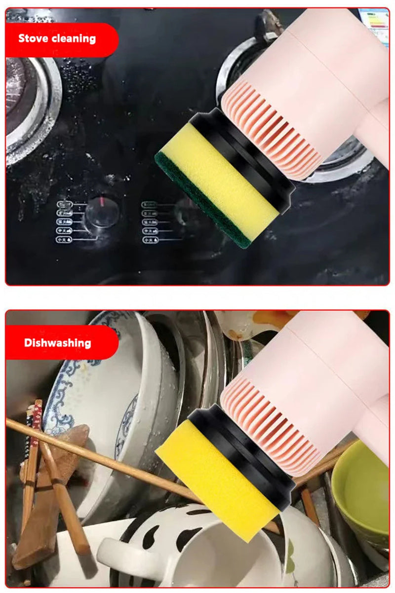 Electric Cleaning Brush Dishwashing Brush Automatic Wireless USB Rechargeable Professional Kitchen Bathtub Tile Cleaning Brushes