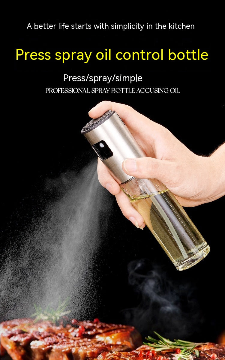 Kitchen Household High-pressure Glass Spray Bottle - High Quality Glass BBQ Baking Oil Spray Bottle