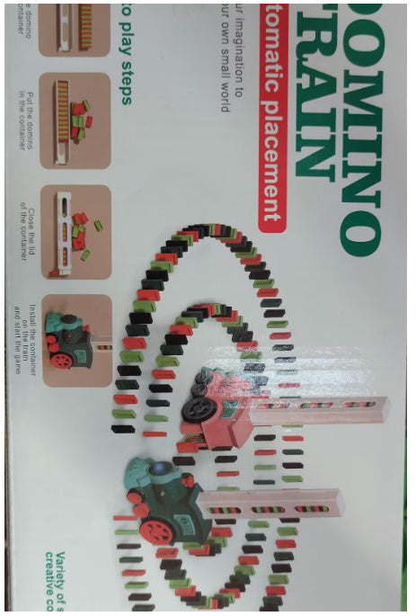 Electric Domino Train Toy - Automatic Block Building Puzzle for Kids