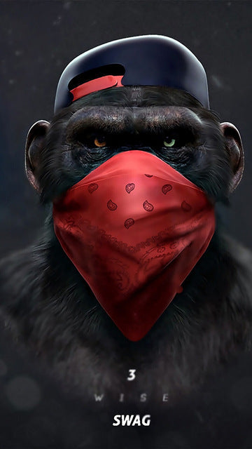 Monkey headset animal canvas