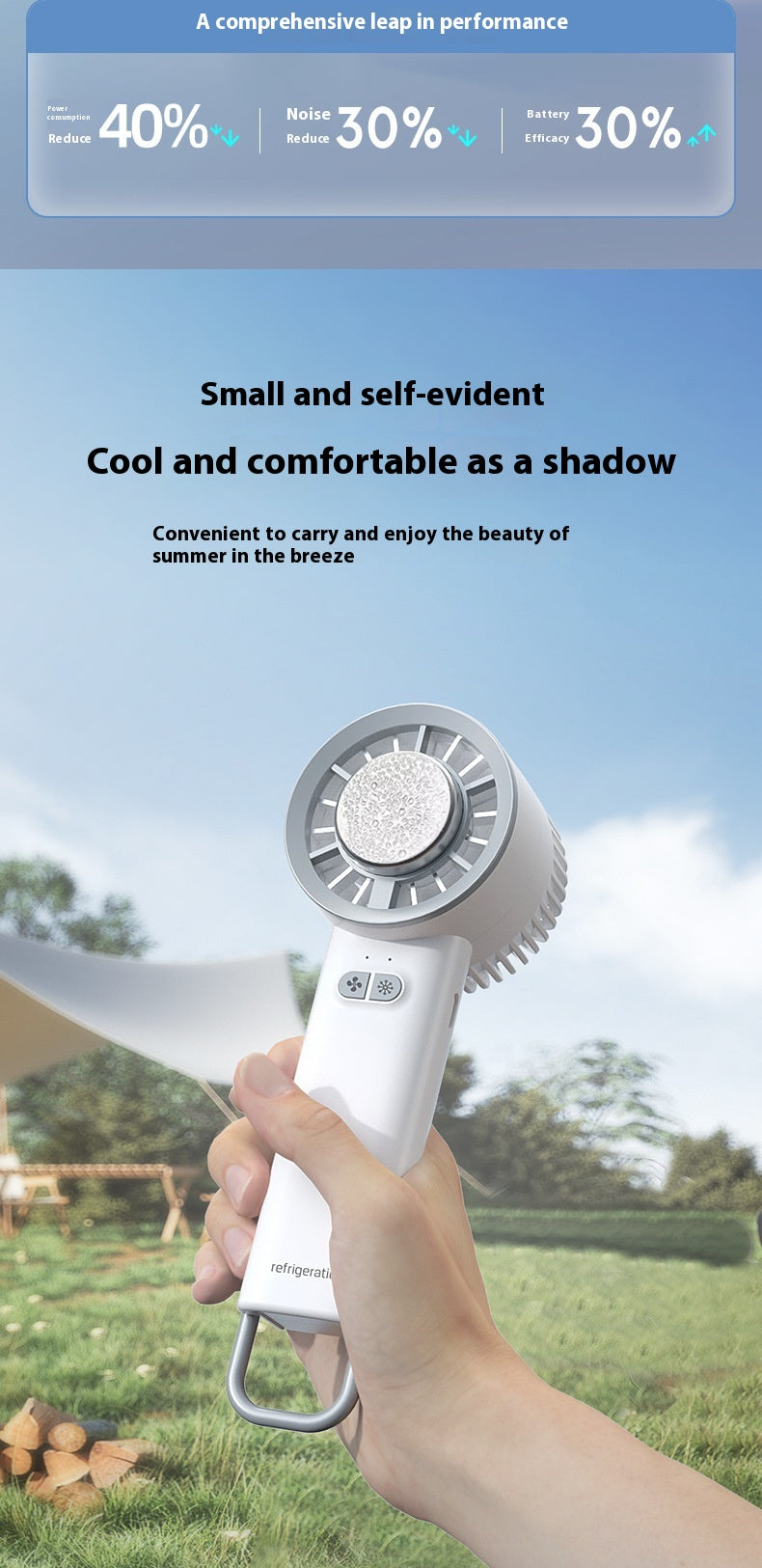 Summer Gadget Handheld Turbo Jet Fan Mini Portable Ice Cold Fan