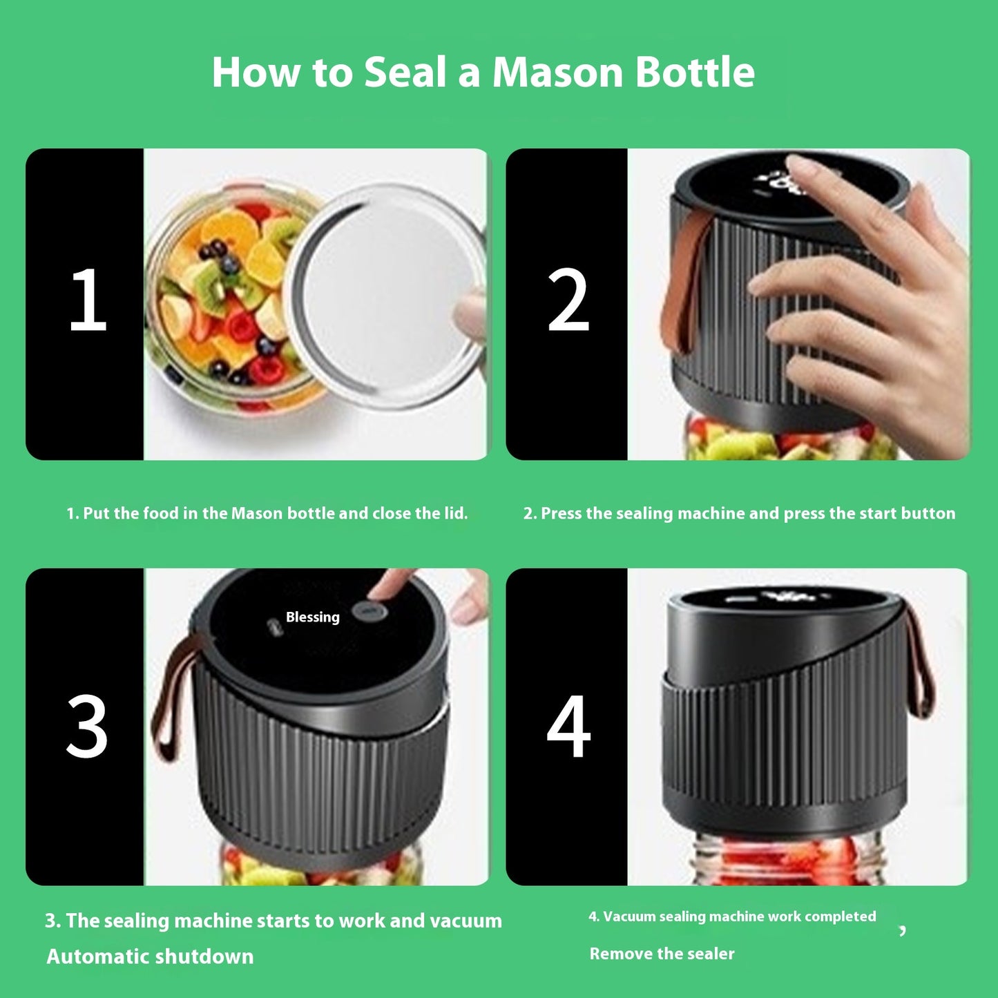 Electric Mason Jar Vacuum Machine Automatic Capper