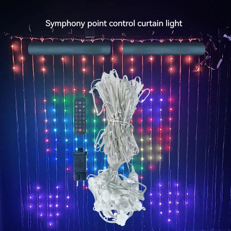 Smart LED RGB Curtain String Lights - Bluetooth APP Control