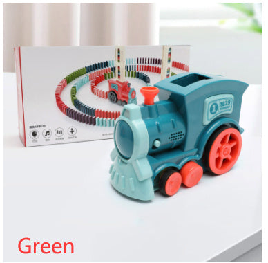 Electric Domino Train Toy - Automatic Block Building Puzzle for Kids