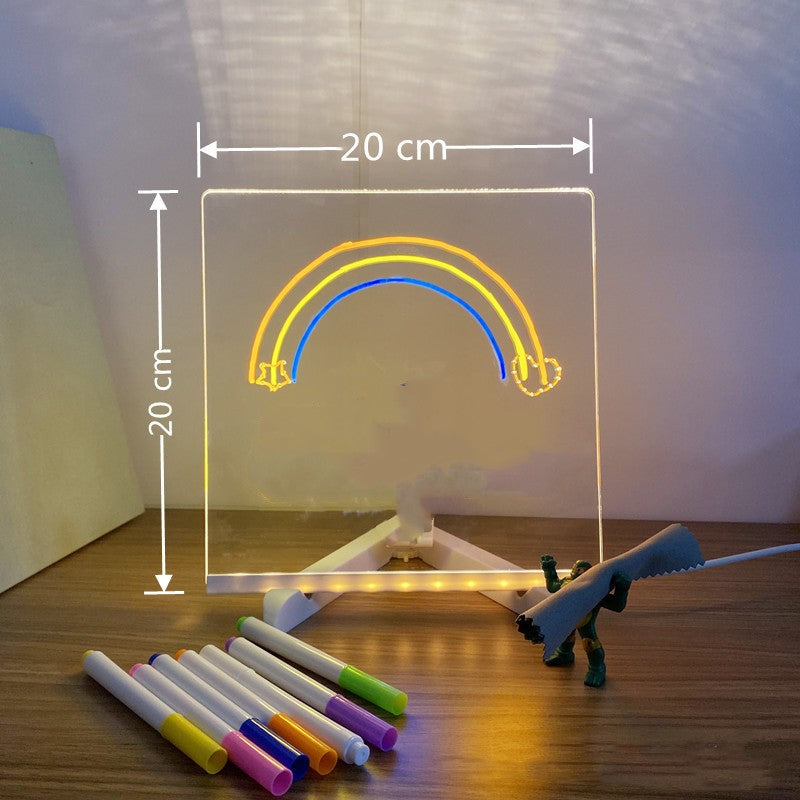 Acrylic DIY LED Night Light with Message Board & 7 Pens