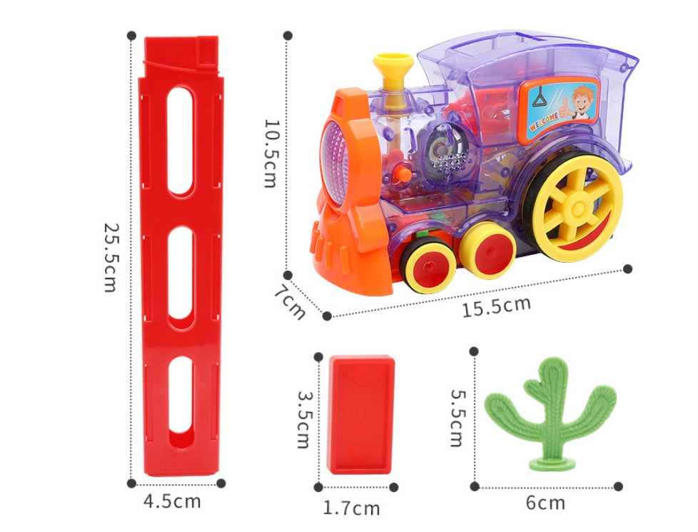 Electric Domino Train Toy - Automatic Block Building Puzzle for Kids