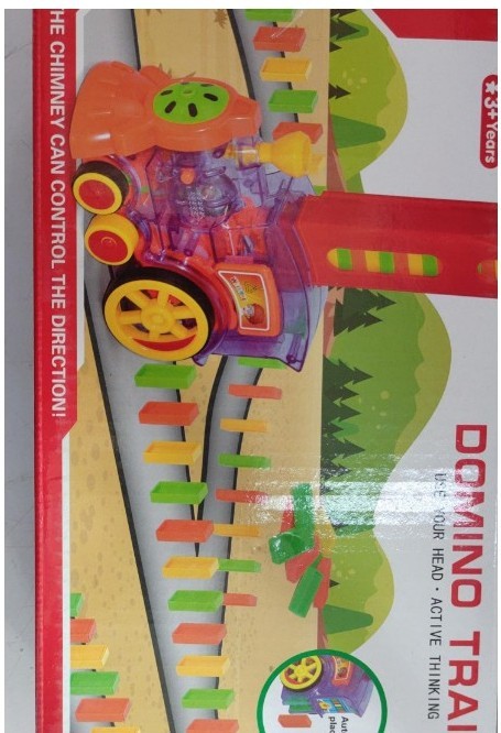 Electric Domino Train Toy - Automatic Block Building Puzzle for Kids