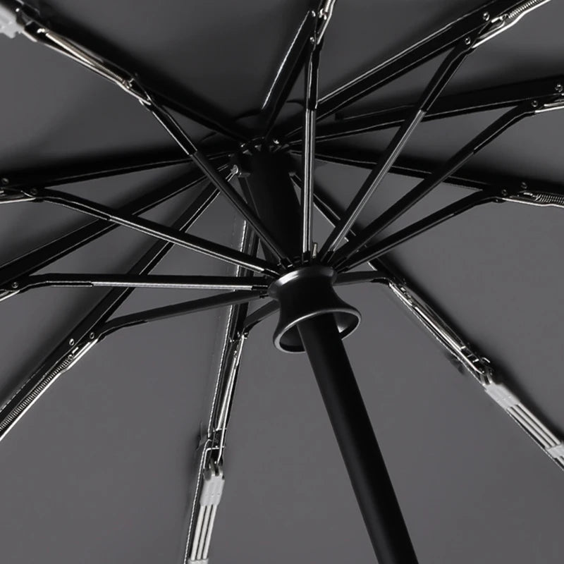 Strong Windproof Rain Umbrella with Reflective Auto-Fold