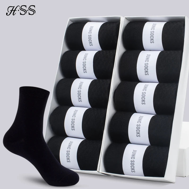 HSS Men's Cotton Business Socks – Soft, Breathable, Plus Size