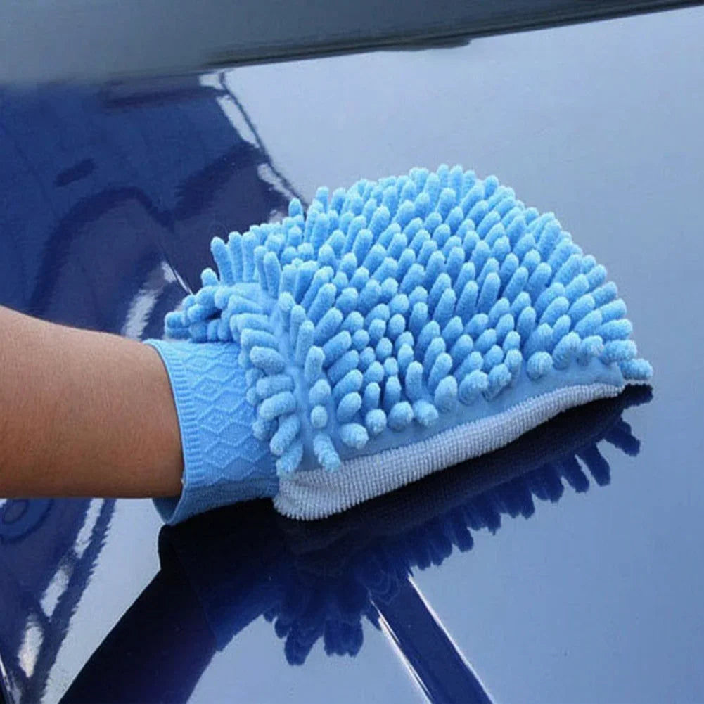 Car Wash Gloves Chenille Coral Fleece Gloves Washing Wiper Car Cleaning Towel Auto Dust Washer Mitt Car Cleaning Accessories