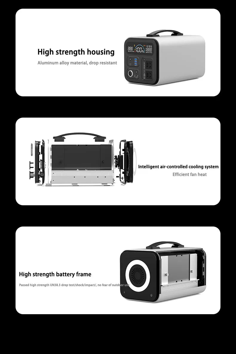 Portable Power Station 1000W Solar Generator 320000mAh 992Wh Lifepo4 Battery Energy Storage Supply Camping Campervan RV Outdoor