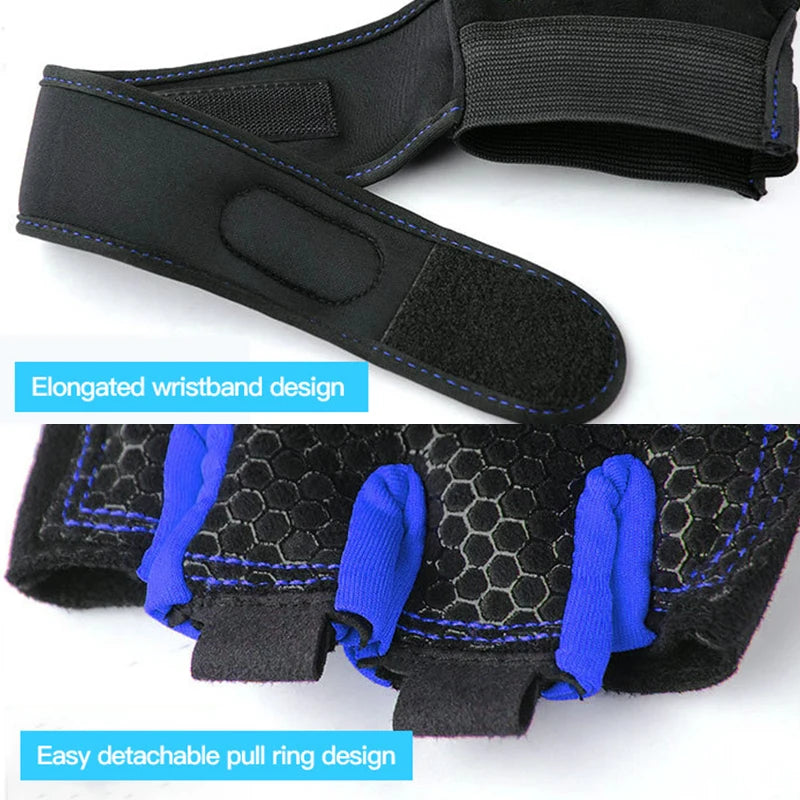 Gym Gloves for Men & Women, Fitness Weight Lifting, Wristband, Shockproof Training & Cycling Gloves