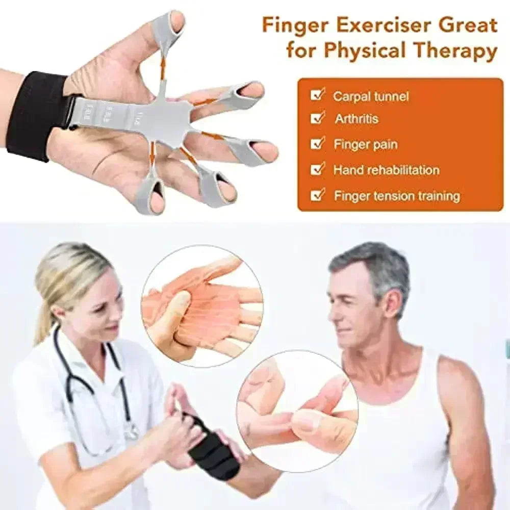 Silicone Finger Exerciser & Hand Strengthener | Grip Trainer & Arthritis Relief