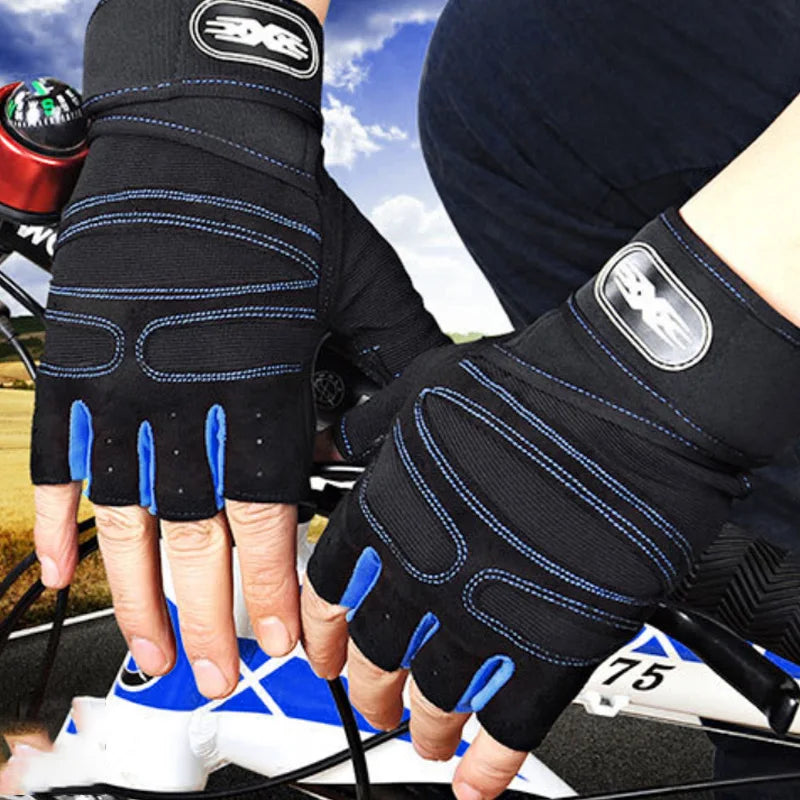 Gym Gloves for Men & Women, Fitness Weight Lifting, Wristband, Shockproof Training & Cycling Gloves