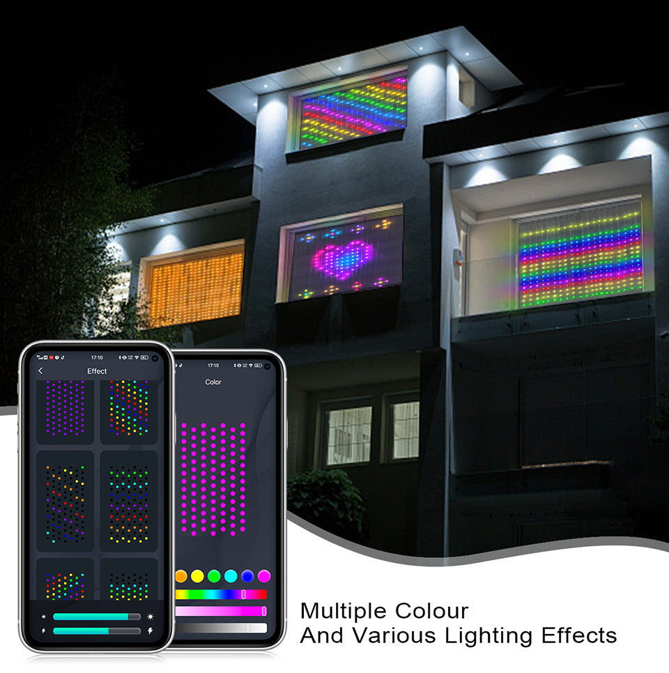 Smart LED RGB Curtain String Lights - Bluetooth APP Control