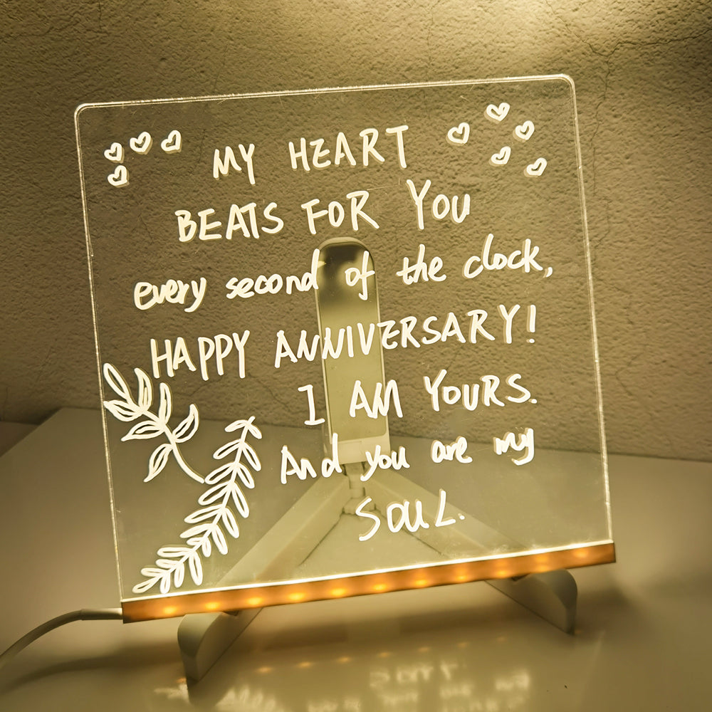 Acrylic DIY LED Night Light with Message Board & 7 Pens