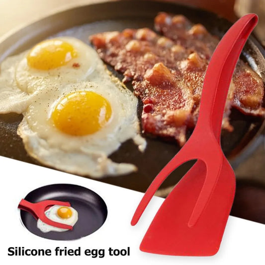 2-in-1 Grip & Flip Egg Spatula Tongs- Fried Egg, French Toast Omelet