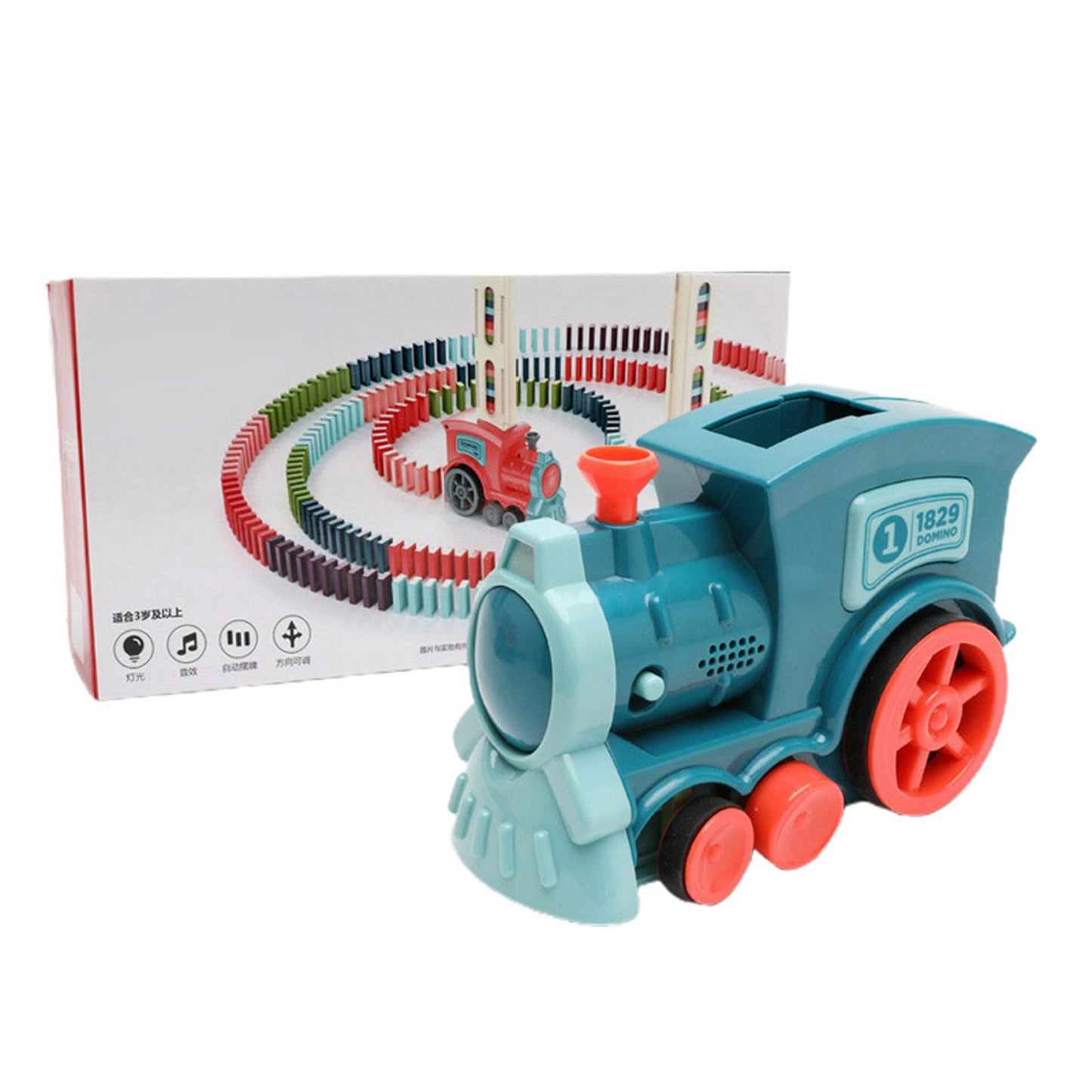 Electric Domino Train Toy - Automatic Block Building Puzzle for Kids