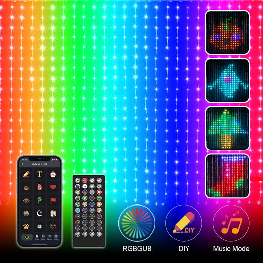 Smart LED RGB Curtain String Lights - Bluetooth APP Control